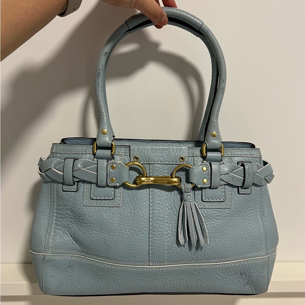 Baby Blue Coach Hamptons Bag